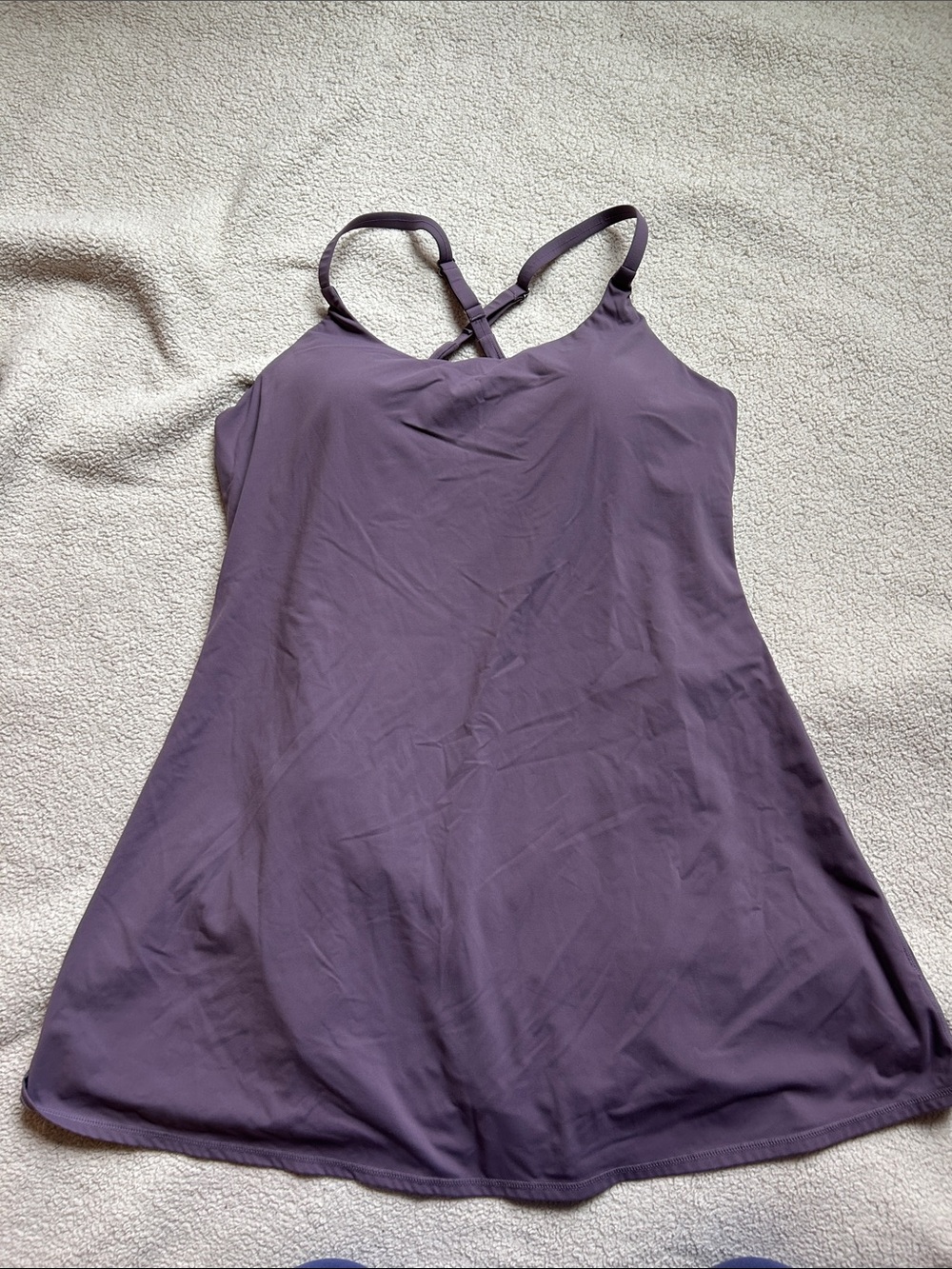 XL Women's Purple athletic dress - built in shorts & adjustable straps
